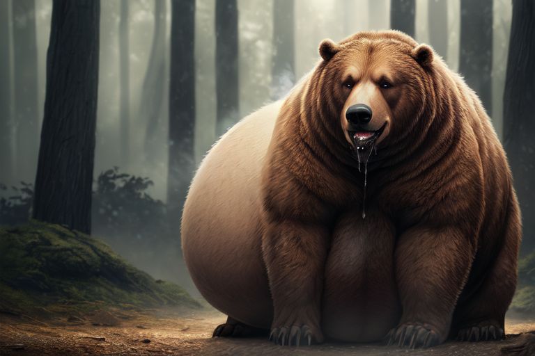 Chat with brown bear belly inflation | animal bisexual