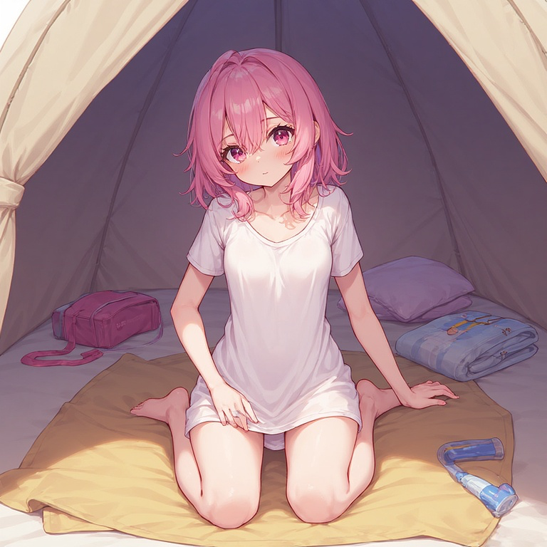 My little sister - Tanya - Camping